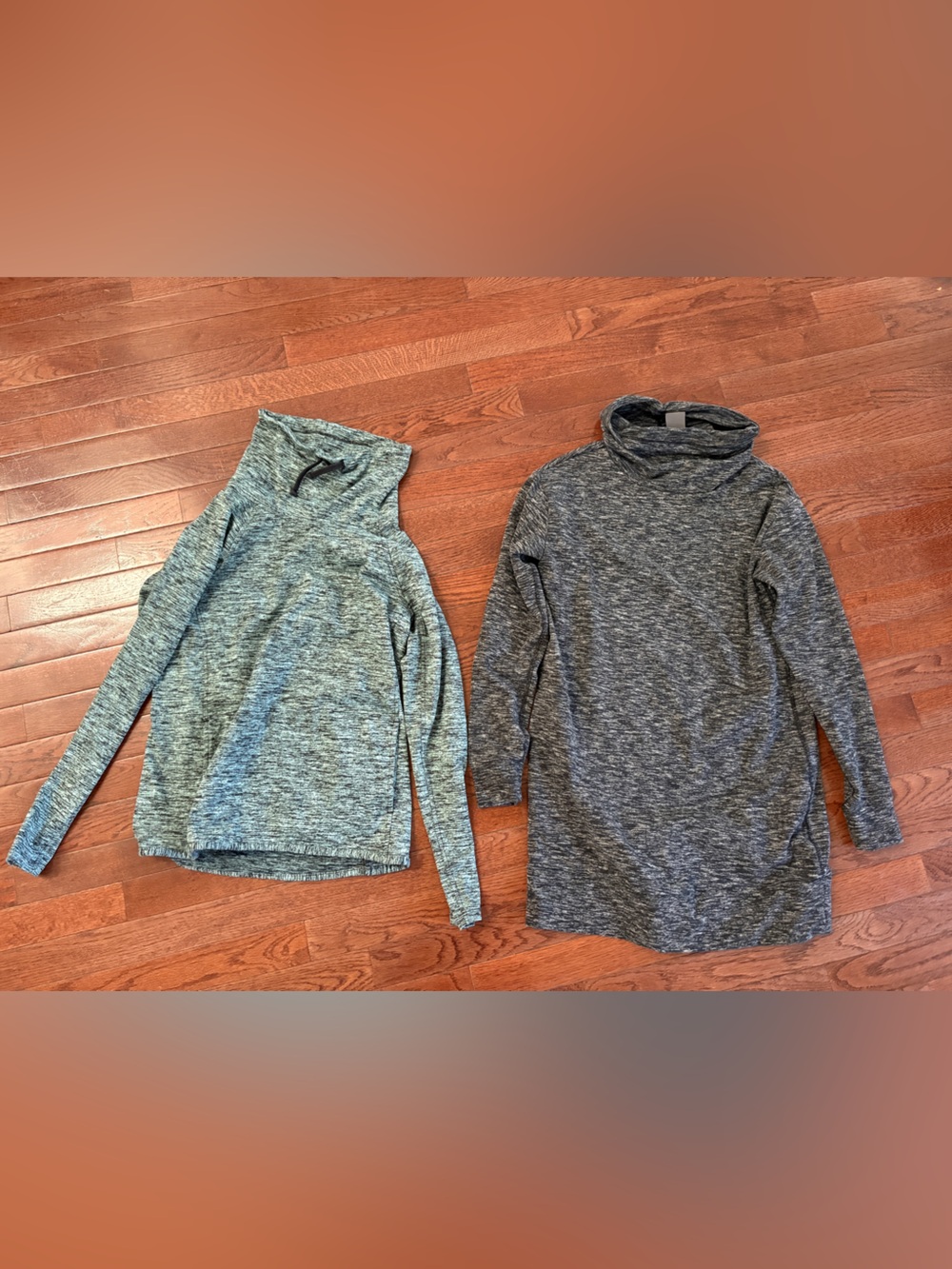 Activewear Heathered Turtleneck Sweaters - Light Gray & Dark Gray Bundle